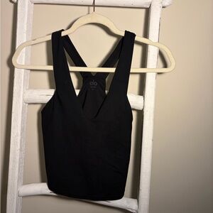 ALO Yoga Black Recerback Tank Top